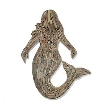Driftwood Mermaid with Hands Wall Art